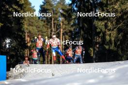 12.03.2023, Oestersund, Sweden, (SWE): Johannes Kuehn (GER), Michal Krcmar (CZE), Johannes Dale (NOR), Sturla Holm Laegreid (NOR), (l-r) - IBU World Cup Biathlon, mass men, Oestersund (SWE). www.nordicfocus.com. © Manzoni/NordicFocus. Every downloaded picture is fee-liable.