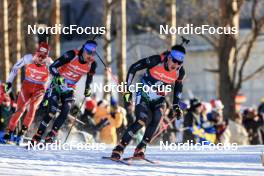 12.03.2023, Oestersund, Sweden, (SWE): Didier Bionaz (ITA), Tommaso Giacomel (ITA), (l-r) - IBU World Cup Biathlon, mass men, Oestersund (SWE). www.nordicfocus.com. © Manzoni/NordicFocus. Every downloaded picture is fee-liable.