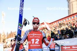 12.03.2023, Oestersund, Sweden, (SWE): Sebastian Stalder (SUI) - IBU World Cup Biathlon, mass men, Oestersund (SWE). www.nordicfocus.com. © Manzoni/NordicFocus. Every downloaded picture is fee-liable.