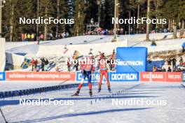 12.03.2023, Oestersund, Sweden, (SWE): Michal Krcmar (CZE), Sebastian Stalder (SUI), (l-r) - IBU World Cup Biathlon, mass men, Oestersund (SWE). www.nordicfocus.com. © Manzoni/NordicFocus. Every downloaded picture is fee-liable.