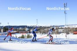 12.03.2023, Oestersund, Sweden, (SWE): Emma Lunder (CAN), Tuuli Tomingas (EST), Aita Gasparin (SUI), (l-r) - IBU World Cup Biathlon, mass women, Oestersund (SWE). www.nordicfocus.com. © Manzoni/NordicFocus. Every downloaded picture is fee-liable.