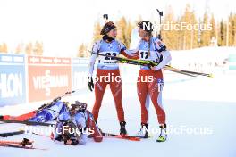 12.03.2023, Oestersund, Sweden, (SWE): Aita Gasparin (SUI), Lena Haecki-Gross (SUI), (l-r) - IBU World Cup Biathlon, mass women, Oestersund (SWE). www.nordicfocus.com. © Manzoni/NordicFocus. Every downloaded picture is fee-liable.