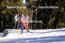 12.03.2023, Oestersund, Sweden, (SWE): Dorothea Wierer (ITA), Julia Simon (FRA), Lou Jeanmonnot (FRA), (l-r) - IBU World Cup Biathlon, mass women, Oestersund (SWE). www.nordicfocus.com. © Manzoni/NordicFocus. Every downloaded picture is fee-liable.