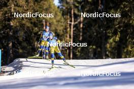 12.03.2023, Oestersund, Sweden, (SWE): Anna Magnusson (SWE), Linn Persson (SWE), (l-r) - IBU World Cup Biathlon, mass women, Oestersund (SWE). www.nordicfocus.com. © Manzoni/NordicFocus. Every downloaded picture is fee-liable.