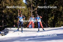 12.03.2023, Oestersund, Sweden, (SWE): Ingrid Landmark Tandrevold (NOR), Lena Haecki-Gross (SUI), Sophie Chauveau (FRA), (l-r) - IBU World Cup Biathlon, mass women, Oestersund (SWE). www.nordicfocus.com. © Manzoni/NordicFocus. Every downloaded picture is fee-liable.