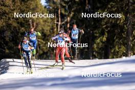 12.03.2023, Oestersund, Sweden, (SWE): Anna Weidel (GER), Lena Haecki-Gross (SUI), Hanna Kebinger (GER), (l-r) - IBU World Cup Biathlon, mass women, Oestersund (SWE). www.nordicfocus.com. © Manzoni/NordicFocus. Every downloaded picture is fee-liable.