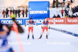 11.03.2023, Oestersund, Sweden, (SWE): Trevor Kiers (CAN), Logan Pletz (CAN), (l-r) - IBU World Cup Biathlon, relay men, Oestersund (SWE). www.nordicfocus.com. © Manzoni/NordicFocus. Every downloaded picture is fee-liable.