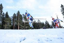 11.03.2023, Oestersund, Sweden, (SWE): Artem Tyshchenko (UKR), Sebastian Stalder (SUI), (l-r) - IBU World Cup Biathlon, relay men, Oestersund (SWE). www.nordicfocus.com. © Manzoni/NordicFocus. Every downloaded picture is fee-liable.