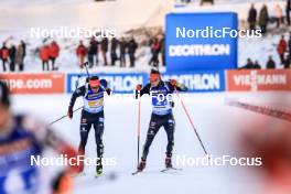 11.03.2023, Oestersund, Sweden, (SWE): Philipp Nawrath (GER), Benedikt Doll (GER), (l-r) - IBU World Cup Biathlon, relay men, Oestersund (SWE). www.nordicfocus.com. © Manzoni/NordicFocus. Every downloaded picture is fee-liable.