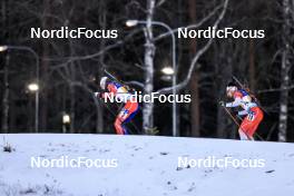 11.03.2023, Oestersund, Sweden, (SWE): Eric Perrot (FRA), Trevor Kiers (CAN), (l-r) - IBU World Cup Biathlon, relay men, Oestersund (SWE). www.nordicfocus.com. © Manzoni/NordicFocus. Every downloaded picture is fee-liable.