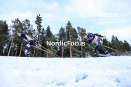 11.03.2023, Oestersund, Sweden, (SWE): Endre Stroemsheim (NOR), Daniele Cappellari (ITA), (l-r) - IBU World Cup Biathlon, relay men, Oestersund (SWE). www.nordicfocus.com. © Manzoni/NordicFocus. Every downloaded picture is fee-liable.