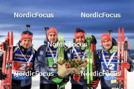 11.03.2023, Oestersund, Sweden, (SWE): Roman Rees (GER), Johannes Kuehn (GER), Philipp Nawrath (GER), Benedikt Doll (GER), (l-r) - IBU World Cup Biathlon, relay men, Oestersund (SWE). www.nordicfocus.com. © Manzoni/NordicFocus. Every downloaded picture is fee-liable.