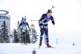 11.03.2023, Oestersund, Sweden, (SWE): Didier Bionaz (ITA), Vebjoern Soerum (NOR), (l-r) - IBU World Cup Biathlon, relay men, Oestersund (SWE). www.nordicfocus.com. © Manzoni/NordicFocus. Every downloaded picture is fee-liable.