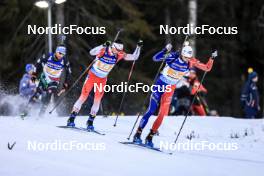 11.03.2023, Oestersund, Sweden, (SWE): Trevor Kiers (CAN), Eric Perrot (FRA), (l-r) - IBU World Cup Biathlon, relay men, Oestersund (SWE). www.nordicfocus.com. © Manzoni/NordicFocus. Every downloaded picture is fee-liable.