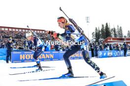 11.03.2023, Oestersund, Sweden, (SWE): Ingrid Landmark Tandrevold (NOR), Vanessa Voigt (GER), (l-r) - IBU World Cup Biathlon, relay women, Oestersund (SWE). www.nordicfocus.com. © Manzoni/NordicFocus. Every downloaded picture is fee-liable.