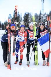11.03.2023, Oestersund, Sweden, (SWE): Caroline Colombo (FRA), Anais Chevalier-Bouchet (FRA), Lou Jeanmonnot (FRA), Chloe Chevalier (FRA), (l-r) - IBU World Cup Biathlon, relay women, Oestersund (SWE). www.nordicfocus.com. © Manzoni/NordicFocus. Every downloaded picture is fee-liable.