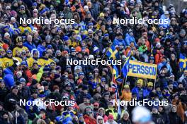 11.03.2023, Oestersund, Sweden, (SWE): Event Feature: Fans on the grandstand - IBU World Cup Biathlon, relay women, Oestersund (SWE). www.nordicfocus.com. © Manzoni/NordicFocus. Every downloaded picture is fee-liable.
