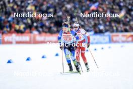 11.03.2023, Oestersund, Sweden, (SWE): Yuliia Dzhima (UKR), Joanna Jakiela (POL), (l-r) - IBU World Cup Biathlon, relay women, Oestersund (SWE). www.nordicfocus.com. © Manzoni/NordicFocus. Every downloaded picture is fee-liable.
