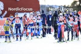 11.03.2023, Oestersund, Sweden, (SWE): Linn Persson (SWE), Juni Arnekleiv (NOR), Jessica Jislova (CZE), Lou Jeanmonnot (FRA), Rebecca Passler (ITA), (l-r) - IBU World Cup Biathlon, relay women, Oestersund (SWE). www.nordicfocus.com. © Manzoni/NordicFocus. Every downloaded picture is fee-liable.