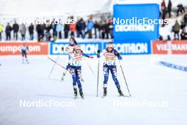11.03.2023, Oestersund, Sweden, (SWE): Erika Janka (FIN), Nastassia Kinnunen (FIN), (l-r) - IBU World Cup Biathlon, relay women, Oestersund (SWE). www.nordicfocus.com. © Manzoni/NordicFocus. Every downloaded picture is fee-liable.
