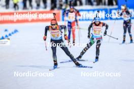 11.03.2023, Oestersund, Sweden, (SWE): Vanessa Voigt (GER), Samuela Comola (ITA), (l-r) - IBU World Cup Biathlon, relay women, Oestersund (SWE). www.nordicfocus.com. © Manzoni/NordicFocus. Every downloaded picture is fee-liable.