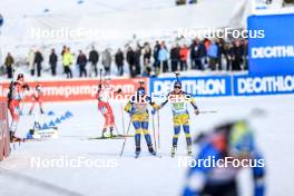 11.03.2023, Oestersund, Sweden, (SWE): Elvira Oeberg (SWE), Anna Magnusson (SWE), (l-r) - IBU World Cup Biathlon, relay women, Oestersund (SWE). www.nordicfocus.com. © Manzoni/NordicFocus. Every downloaded picture is fee-liable.
