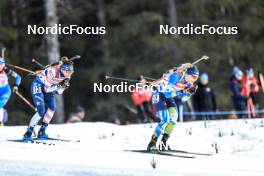 11.03.2023, Oestersund, Sweden, (SWE): Deedra Irwin (USA), Yuliia Dzhima (UKR), (l-r) - IBU World Cup Biathlon, relay women, Oestersund (SWE). www.nordicfocus.com. © Manzoni/NordicFocus. Every downloaded picture is fee-liable.