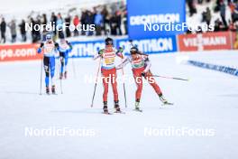 11.03.2023, Oestersund, Sweden, (SWE): Aita Gasparin (SUI), Lena Haecki-Gross (SUI), (l-r) - IBU World Cup Biathlon, relay women, Oestersund (SWE). www.nordicfocus.com. © Manzoni/NordicFocus. Every downloaded picture is fee-liable.