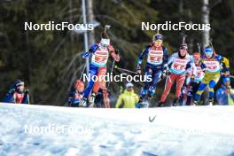 11.03.2023, Oestersund, Sweden, (SWE): Lou Jeanmonnot (FRA), Juni Arnekleiv (NOR), Elisa Gasparin (SUI), Linn Persson (SWE), (l-r) - IBU World Cup Biathlon, relay women, Oestersund (SWE). www.nordicfocus.com. © Manzoni/NordicFocus. Every downloaded picture is fee-liable.