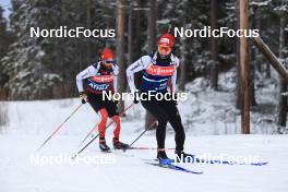 08.03.2023, Oestersund, Sweden, (SWE): Serafin Wiestner (SUI), Sebastian Stalder (SUI), (l-r) - IBU World Cup Biathlon, training, Oestersund (SWE). www.nordicfocus.com. © Manzoni/NordicFocus. Every downloaded picture is fee-liable.