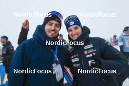 19.03.2023, Oslo, Norway (NOR): Julia Simon (FRA), Valentin Gaillard (FRA), (l-r) - IBU World Cup Biathlon, cups, Oslo (NOR). www.nordicfocus.com. © Manzoni/NordicFocus. Every downloaded picture is fee-liable.