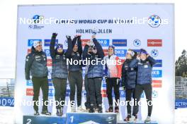 16.03.2023, Oslo, Norway (NOR): Julia Simon (FRA), Chloe Chevalier (FRA), Sophie Chauveau (FRA), Anais Chevalier-Bouchet (FRA), Caroline Colombo (FRA), Lou Jeanmonnot (FRA), (l-r) - IBU World Cup Biathlon, cups, Oslo (NOR). www.nordicfocus.com. © Manzoni/NordicFocus. Every downloaded picture is fee-liable.