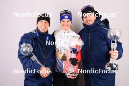 19.03.2023, Oslo, Norway (NOR): Toni Puntel (ITA), Salomon Race Service, Julia Simon (FRA), Valantin Gaillard (FRA) (l-r) - IBU World Cup Biathlon, cups, Oslo (NOR). www.nordicfocus.com. © Manzoni/NordicFocus. Every downloaded picture is fee-liable.