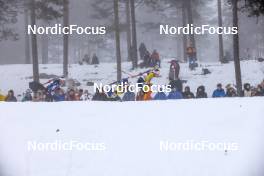 19.03.2023, Oslo, Norway (NOR): Johannes Dale (NOR), Jesper Nelin (SWE), Florent Claude (BEL), (l-r) - IBU World Cup Biathlon, mass men, Oslo (NOR). www.nordicfocus.com. © Manzoni/NordicFocus. Every downloaded picture is fee-liable.