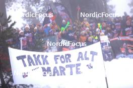 19.03.2023, Oslo, Norway (NOR): Feature: Banner for Marte Olsbu Roeiseland (NOR) - IBU World Cup Biathlon, mass women, Oslo (NOR). www.nordicfocus.com. © Manzoni/NordicFocus. Every downloaded picture is fee-liable.