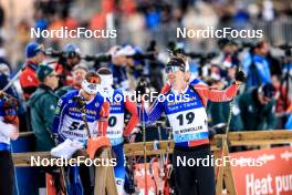 18.03.2023, Oslo, Norway (NOR): Eric Perrot (FRA), Fabien Claude (FRA), (l-r) - IBU World Cup Biathlon, pursuit men, Oslo (NOR). www.nordicfocus.com. © Manzoni/NordicFocus. Every downloaded picture is fee-liable.