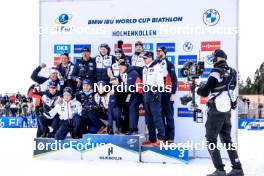 18.03.2023, Oslo, Norway (NOR): Johannes Thingnes Boe (NOR), Sturla Holm Laegreid (NOR), (l-r) - IBU World Cup Biathlon, pursuit men, Oslo (NOR). www.nordicfocus.com. © Manzoni/NordicFocus. Every downloaded picture is fee-liable.