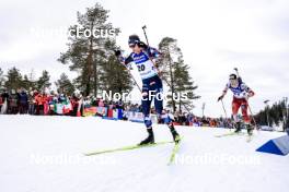 18.03.2023, Oslo, Norway (NOR): Tarjei Boe (NOR), David Komatz (AUT), (l-r) - IBU World Cup Biathlon, pursuit men, Oslo (NOR). www.nordicfocus.com. © Manzoni/NordicFocus. Every downloaded picture is fee-liable.
