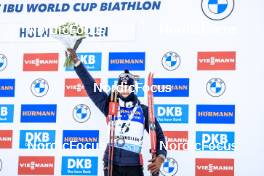 18.03.2023, Oslo, Norway (NOR): Sturla Holm Laegreid (NOR) - IBU World Cup Biathlon, pursuit men, Oslo (NOR). www.nordicfocus.com. © Manzoni/NordicFocus. Every downloaded picture is fee-liable.