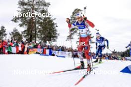 18.03.2023, Oslo, Norway (NOR): Simon Eder (AUT), Otto Invenius (FIN), (l-r) - IBU World Cup Biathlon, pursuit men, Oslo (NOR). www.nordicfocus.com. © Manzoni/NordicFocus. Every downloaded picture is fee-liable.