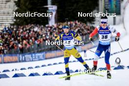 18.03.2023, Oslo, Norway (NOR): Peppe Femling (SWE), Tomas Mikyska (CZE), (l-r) - IBU World Cup Biathlon, pursuit men, Oslo (NOR). www.nordicfocus.com. © Manzoni/NordicFocus. Every downloaded picture is fee-liable.