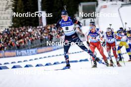 18.03.2023, Oslo, Norway (NOR): Vetle Sjaastad Christiansen (NOR), Niklas Hartweg (SUI), (l-r) - IBU World Cup Biathlon, pursuit men, Oslo (NOR). www.nordicfocus.com. © Manzoni/NordicFocus. Every downloaded picture is fee-liable.