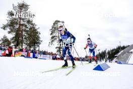 18.03.2023, Oslo, Norway (NOR): Olli Hiidensalo (FIN), Tomas Mikyska (CZE), (l-r) - IBU World Cup Biathlon, pursuit men, Oslo (NOR). www.nordicfocus.com. © Manzoni/NordicFocus. Every downloaded picture is fee-liable.
