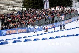 18.03.2023, Oslo, Norway (NOR): Sebastian Stalder (SUI), Simon Eder (AUT), (l-r) - IBU World Cup Biathlon, pursuit men, Oslo (NOR). www.nordicfocus.com. © Manzoni/NordicFocus. Every downloaded picture is fee-liable.