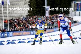 18.03.2023, Oslo, Norway (NOR): Peppe Femling (SWE), Tomas Mikyska (CZE), (l-r) - IBU World Cup Biathlon, pursuit men, Oslo (NOR). www.nordicfocus.com. © Manzoni/NordicFocus. Every downloaded picture is fee-liable.