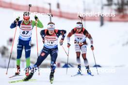 16.03.2023, Oslo, Norway (NOR): Miha Dovzan (SLO), Johannes Dale (NOR), Renars Birkentals (LAT), (l-r) - IBU World Cup Biathlon, sprint men, Oslo (NOR). www.nordicfocus.com. © Manzoni/NordicFocus. Every downloaded picture is fee-liable.