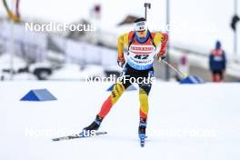 16.03.2023, Oslo, Norway (NOR): Cesar Beauvais (BEL) - IBU World Cup Biathlon, sprint men, Oslo (NOR). www.nordicfocus.com. © Manzoni/NordicFocus. Every downloaded picture is fee-liable.