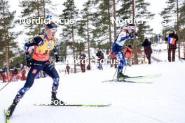 16.03.2023, Oslo, Norway (NOR): Johannes Thingnes Boe (NOR), Olli Hiidensalo (FIN), (l-r) - IBU World Cup Biathlon, sprint men, Oslo (NOR). www.nordicfocus.com. © Manzoni/NordicFocus. Every downloaded picture is fee-liable.