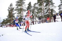 16.03.2023, Oslo, Norway (NOR): Vladislav Kireyev (KAZ), Sebastian Stalder (SUI), (l-r) - IBU World Cup Biathlon, sprint men, Oslo (NOR). www.nordicfocus.com. © Manzoni/NordicFocus. Every downloaded picture is fee-liable.