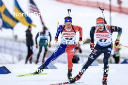 16.03.2023, Oslo, Norway (NOR): Oscar Lombardot (FRA), Roman Rees (GER), (l-r) - IBU World Cup Biathlon, sprint men, Oslo (NOR). www.nordicfocus.com. © Manzoni/NordicFocus. Every downloaded picture is fee-liable.